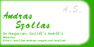 andras szollas business card